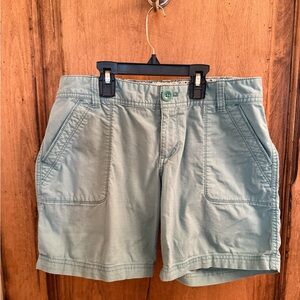 Eddie Bauer Teal Ripstop Shorts Lightweight Cotton